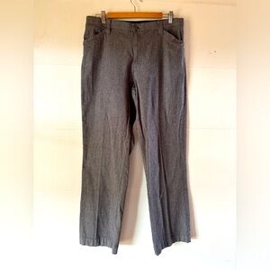 Lee black and gray micro-checked straight leg elastic waist trousers
